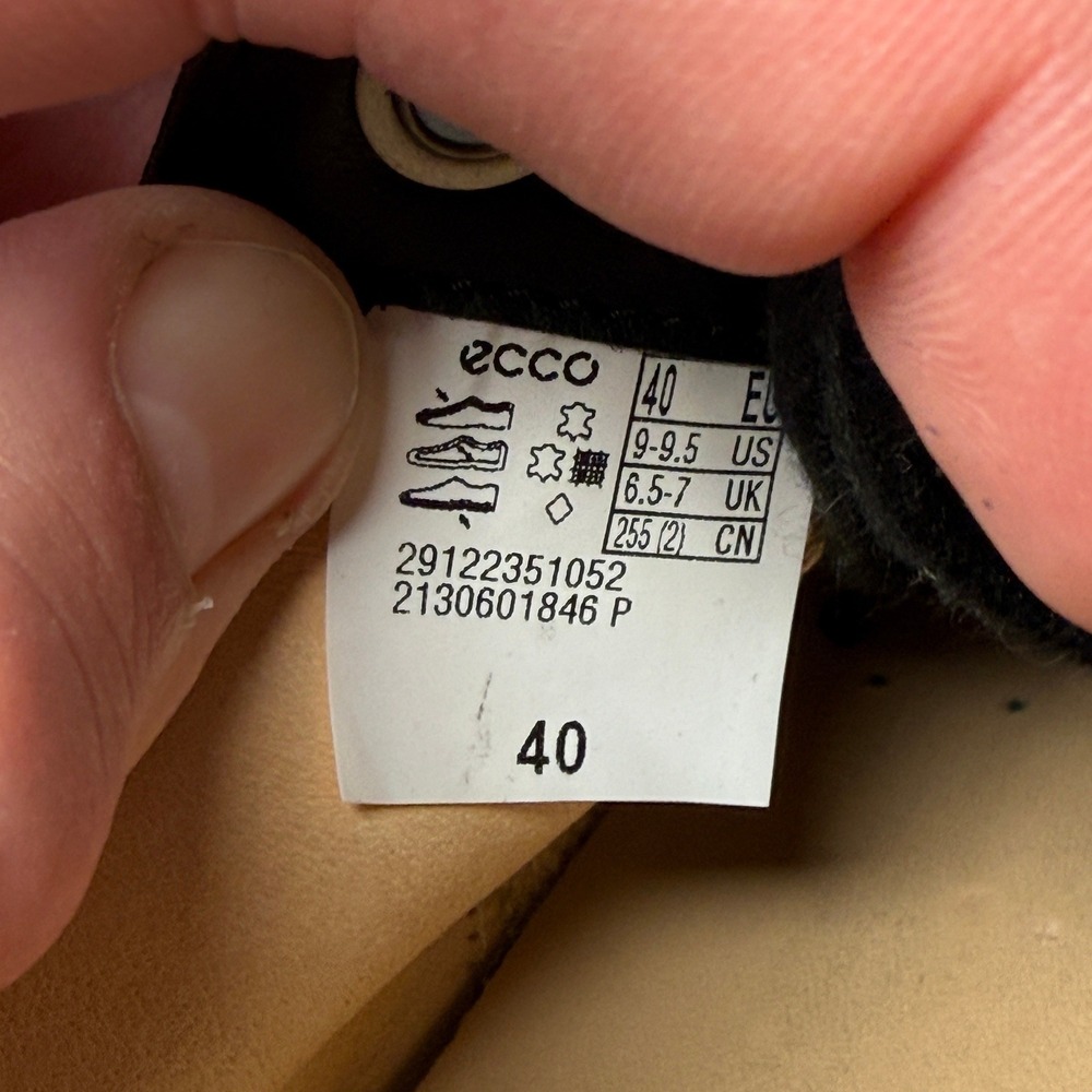Ecco Street Tray Womens US 9 - 9.5 9 1/2 EU 40 Dress Sneaker Black Leather Lace - Picture 14 of 16